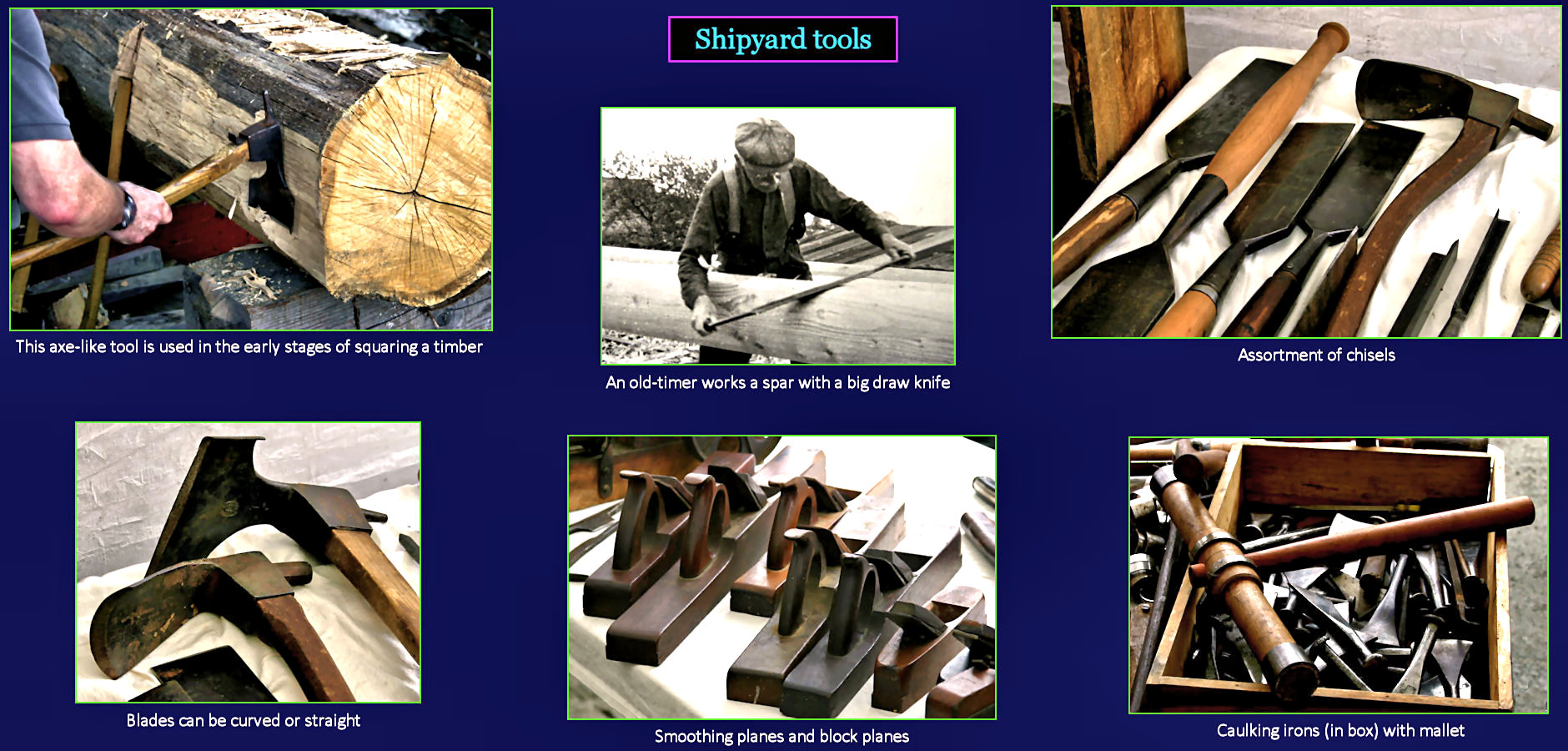 Shipyard tools, 1850s